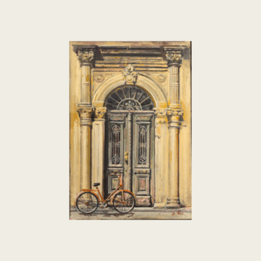 Cretan Neoclassical Door with Bicycle